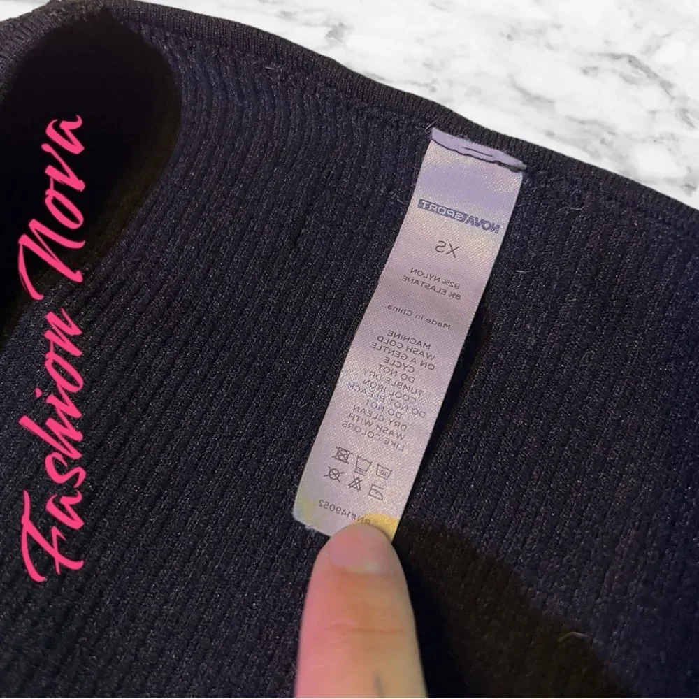 Fashion Nova NovaSport Namaste Seamless Wrap Active Top - Black